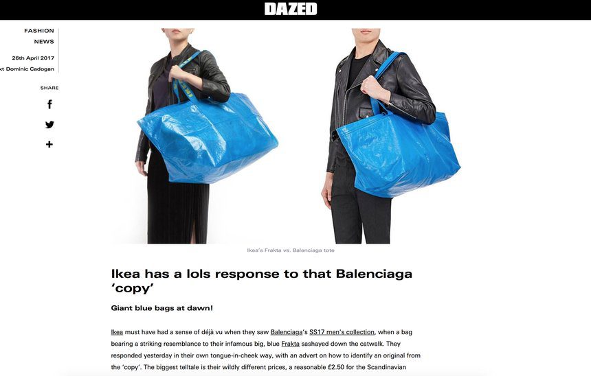 Ikea has a lols response to that Balenciaga 'copy